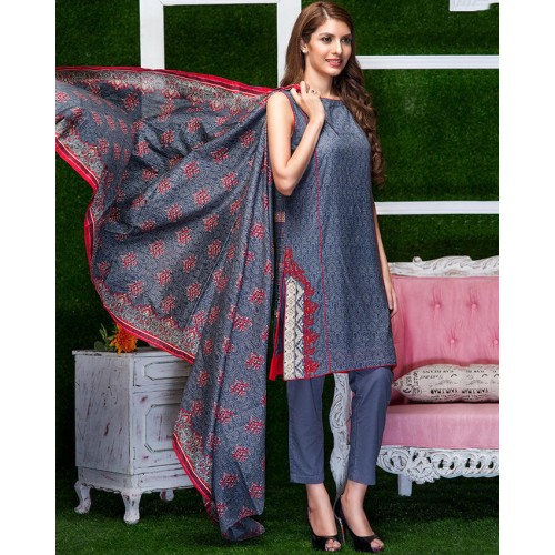 Alkaram studio Spring Collection Vol. 2 3Piece Unstitched SS161Grey